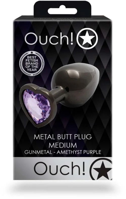 Ouch! by Shots Heart Gem Butt Plug Medium v:2551004