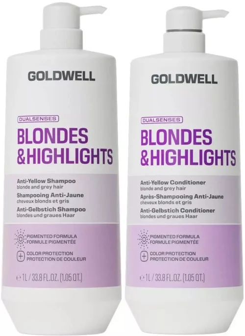 Goldwell Dualsenses Blondes & Highlights Bundle Anti-Yellow Shampoo 1000 ml & Conditioner 1000 ml v:3434578