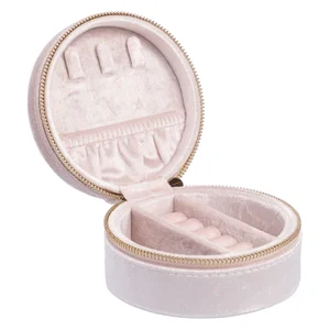 DARK Velvet Jewellery Box Round Sparkled Pale Rose v:6105626 DARK Velvet Jewellery Box Round Sparkled Pale Rose v:6105626
