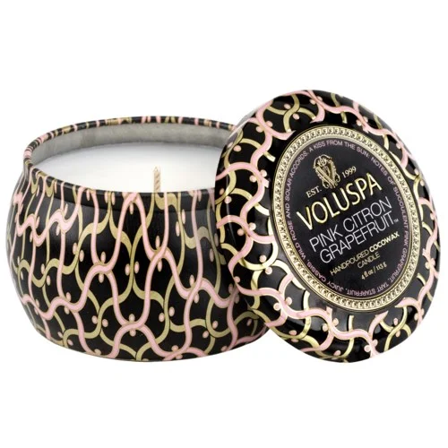 Voluspa Pink Citron Grapefruit Mini Tin Candle 25h v:6210636 Voluspa Pink Citron Grapefruit Mini Tin Candle 25h v:6210636