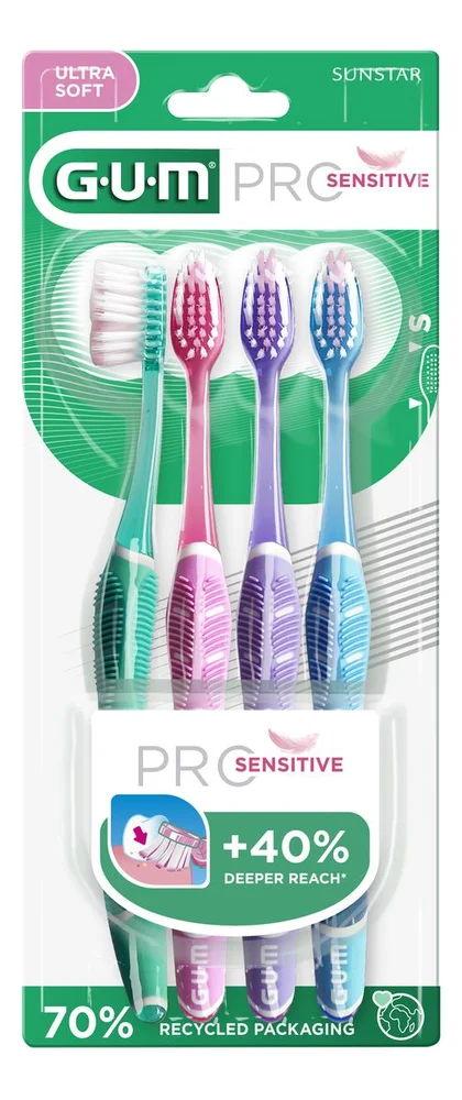 Gum Pro Sensitive Tannbørste Ultra Soft – 4 stk. v:2604553
