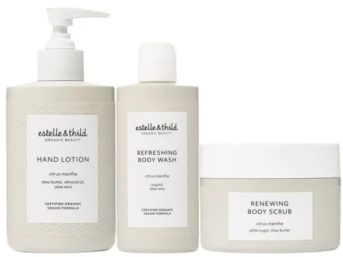 Estelle&Thild Organic Beauty Citrus Menthe Hand Lotion 250 ml & Refreshing Body Wash 200 ml & Renewing Body Scrub 200 ml v:4914772