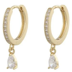 Snö of Sweden Camille Drop Ring Earring Gold/Clear 14,5 mm v:1925018