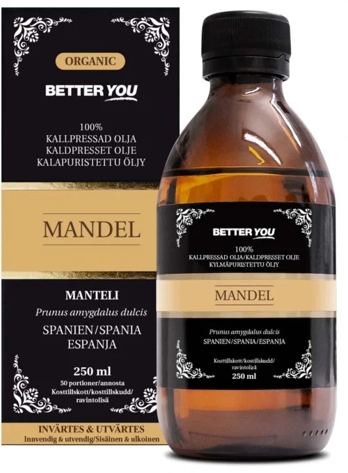Better You Mandelolja EKO Kallpressad 250 ml v:2011842 Better You Mandelolja EKO Kallpressad 250 ml v:2011842