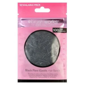 Brushworks Black Flexi Elastic Hair Bands 100pcs v:5979781 Brushworks Black Flexi Elastic Hair Bands 100pcs v:5979781