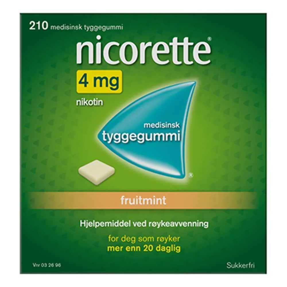 Nicorette tyggegummi 4mg fruitmint – 210 stk v:5854848