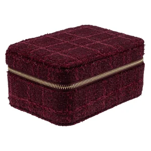 DARK Tweed Jewellery Box Bordeaux v:5479420