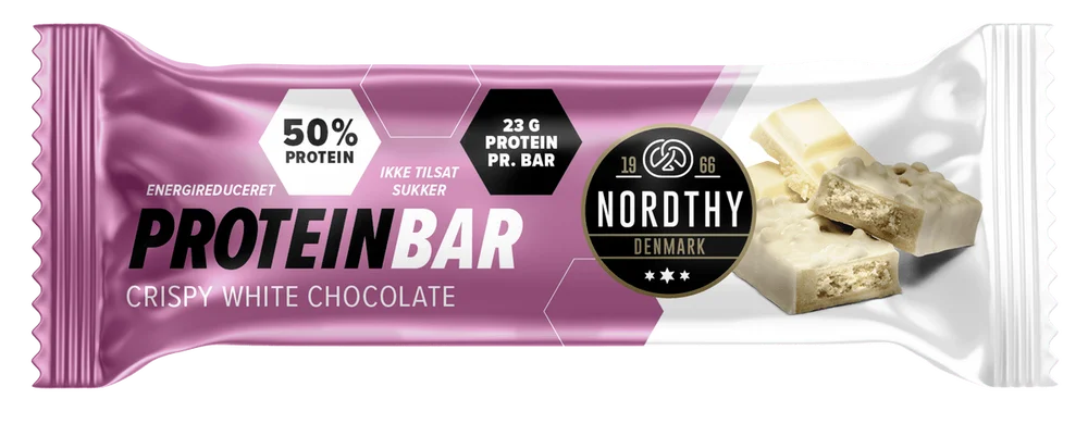 Nordthy Protein Bar Crispy White Chocolate – 45 g v:8562458