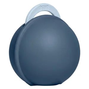 BIBS Colour Pacifier Round Latex Baby Blue Size 2 & BIBS Pacifier Case Mini Steel Blue v:2098795